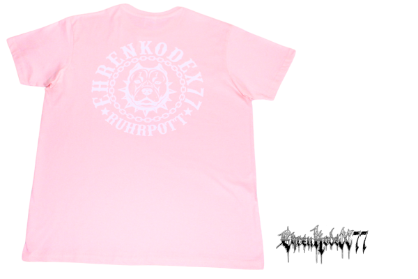 Street-Line T-Shirt "Ehrenkodex77", rosa-weiß, hochwertiger Siebdruck Pitbull